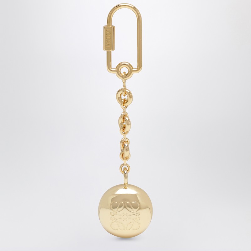 Loewe Pebble Keyring With Gold Anagram Logo In Gold