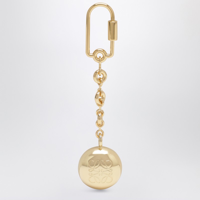 Loewe Pebble Keyring With Gold Anagram Logo In Gold