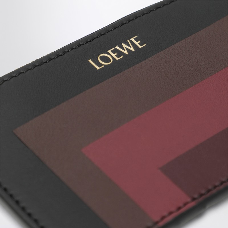 Loewe Cardholder With Coin Pouch Black/burgundy In Multi