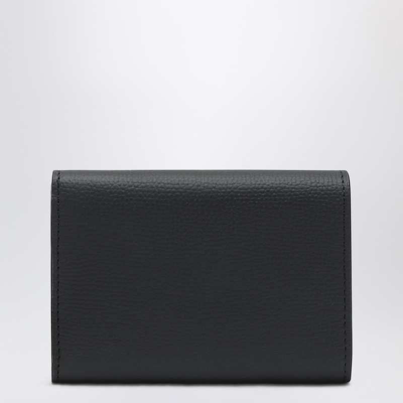 Loewe Small Anagram Wallet In Black Grained Leather In Black