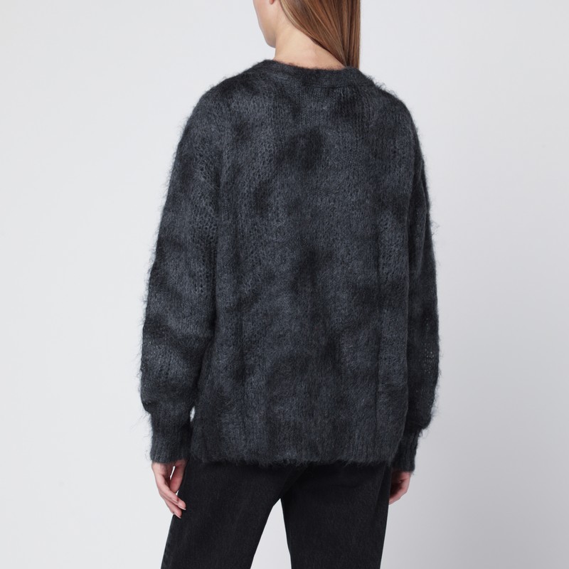 Isabel Marant Mylene Cardigan In Spray-effect Kid Mohair And Wool In Gray