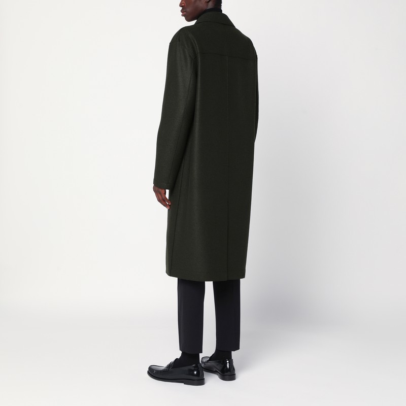 Harris Wharf London Khaki Single-breasted Wool Coat In Green