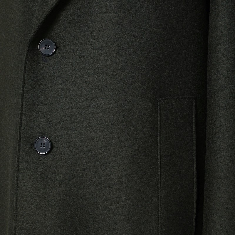 Harris Wharf London Khaki Single-breasted Wool Coat In Green