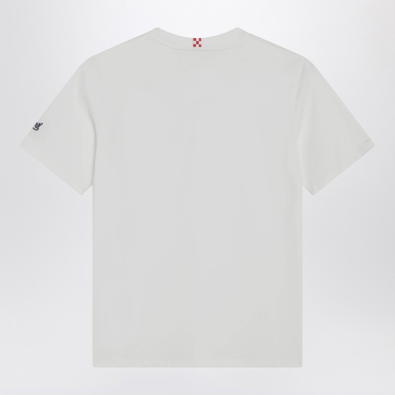 Mc2 Saint Barth Arnott T-shirt In White With Car Embroidery In White