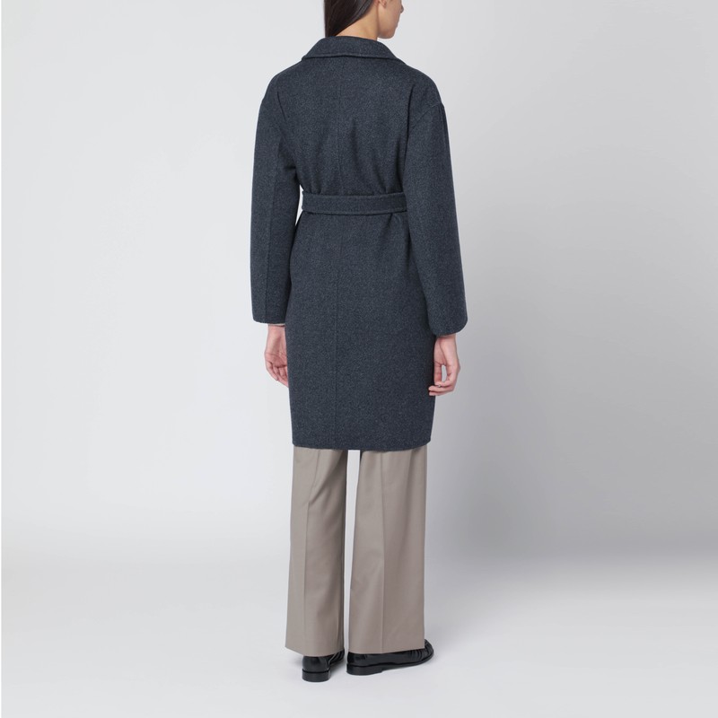 Max Mara Denim-effect Wool Carnia Coat In Blue