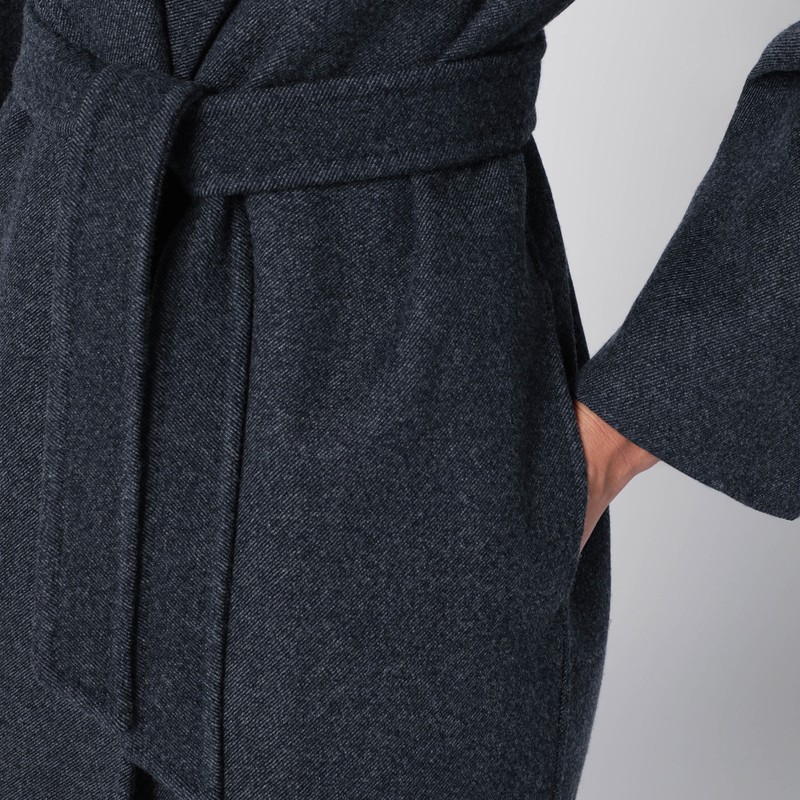 Max Mara Denim-effect Wool Carnia Coat In Blue