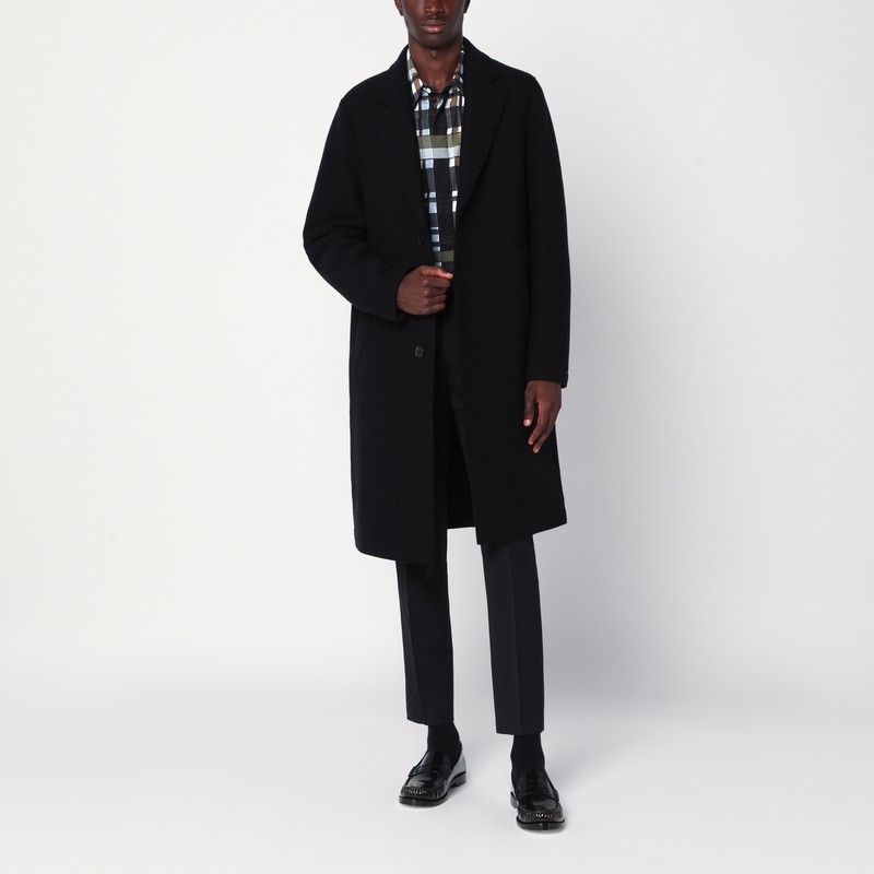 Harris Wharf London Black Single-breasted Wool Coat In Black