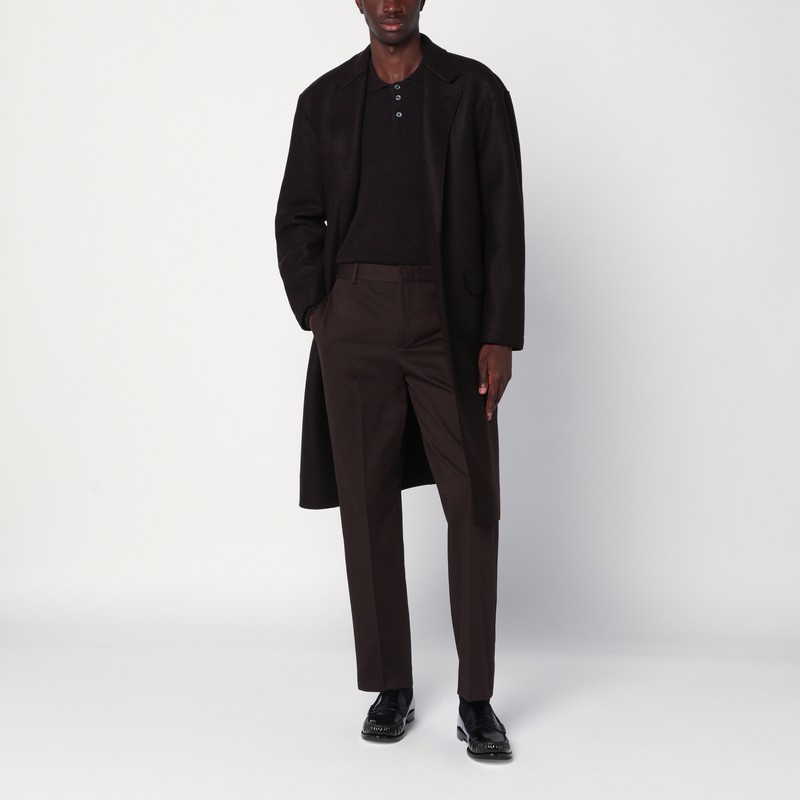 Harris Wharf London Brown Single-breasted Wool Coat In Brown