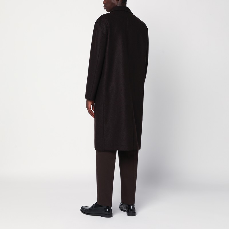 Harris Wharf London Brown Single-breasted Wool Coat In Brown