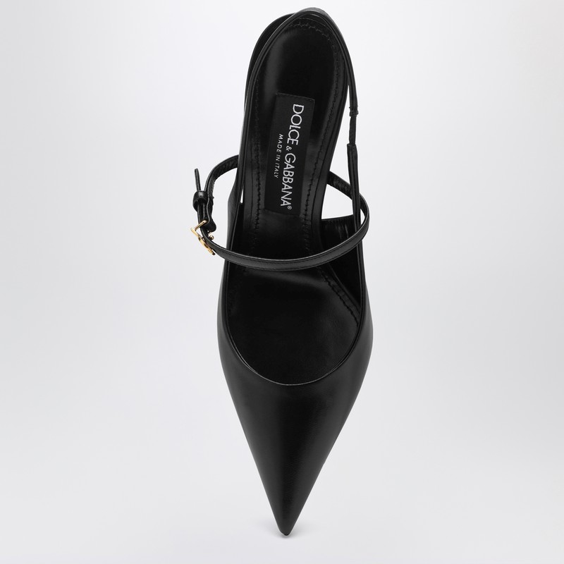 Dolce & Gabbana Black Leather Slingback In Black