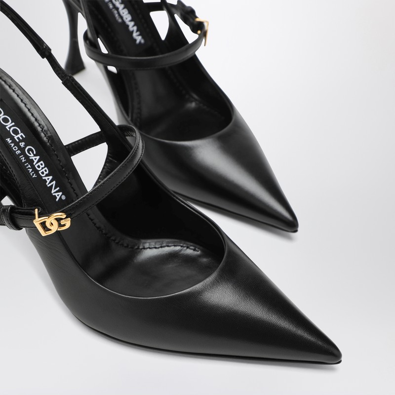 Dolce & Gabbana Black Leather Slingback In Black