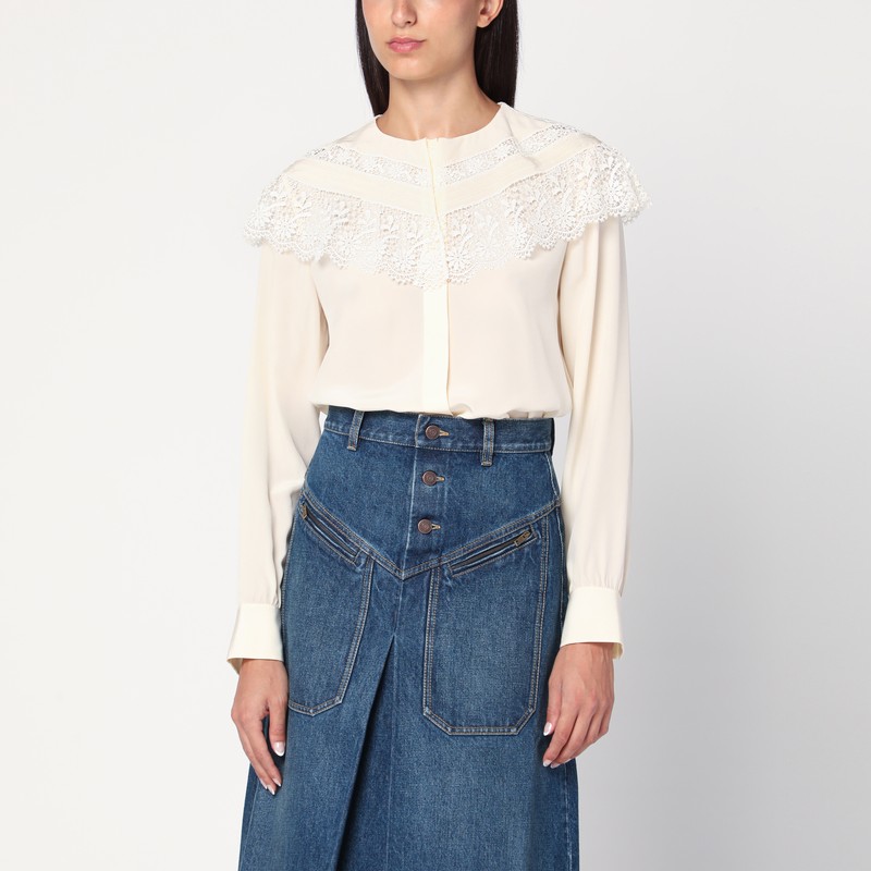 Ivory crêpe shirt