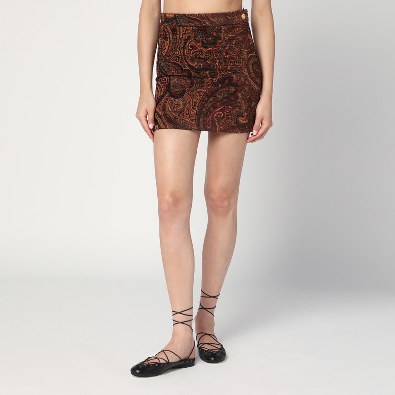Mini skirt with jacquard pattern