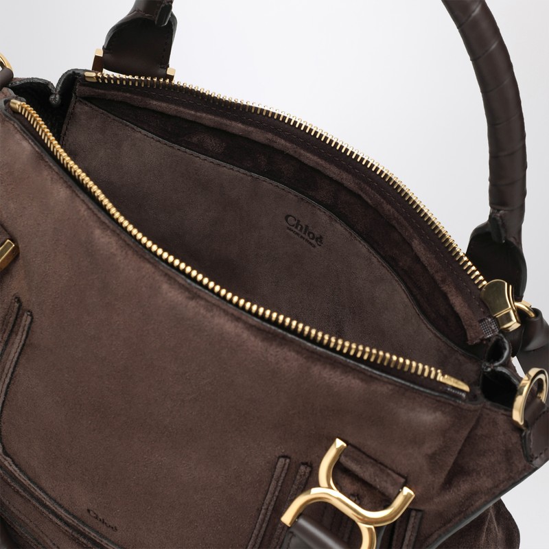 Chloé Brown Suede Leather Handbag In Brown
