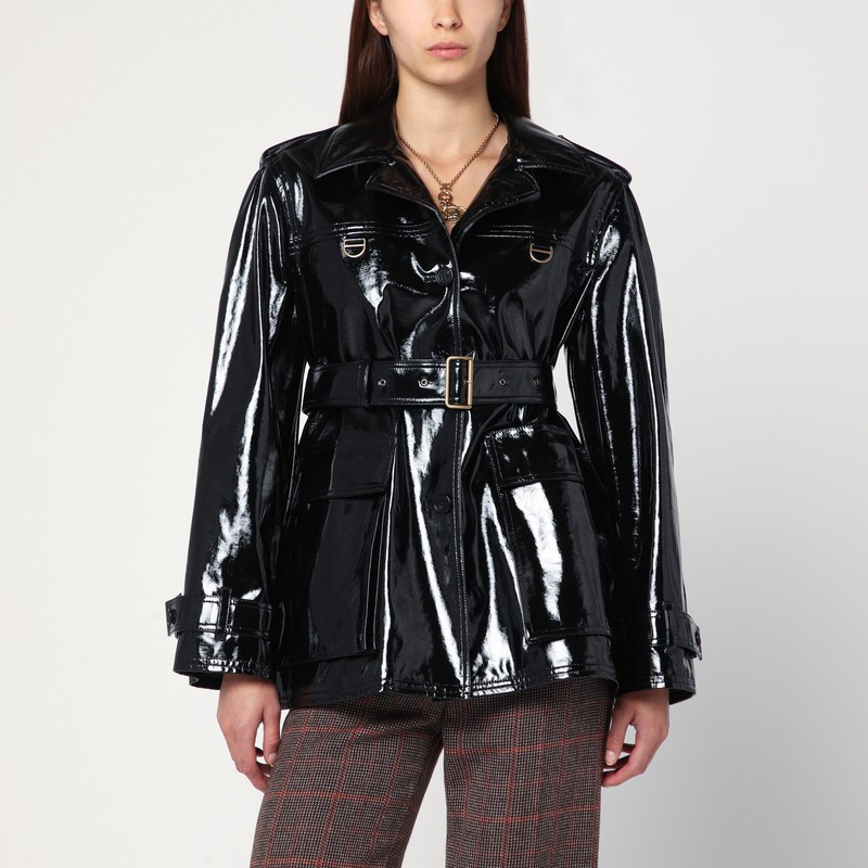 Black glossy cotton canvas jacket - Chloé - Modalova