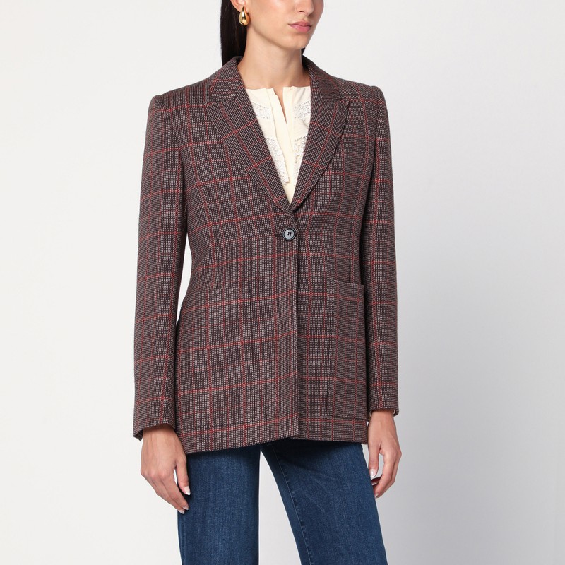 Single-breasted checked wool jacket - Chloé - Modalova