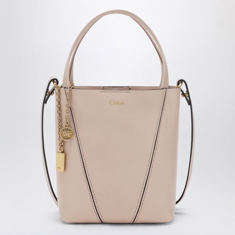 Chloé Small Spin Tote Bag In Cement Pink