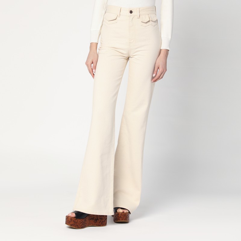 Ivory flared denim trousers - Chloé - Modalova