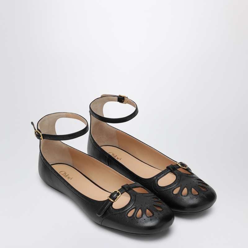 Chloé Black Misty Ballerinas In Black