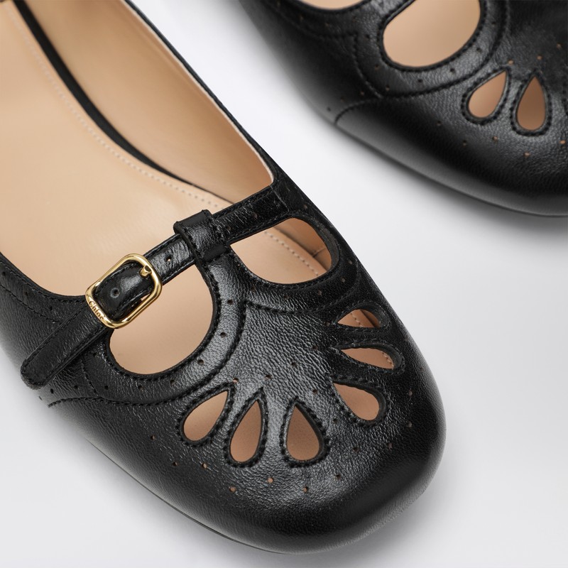 Chloé Black Misty Ballerinas In Black