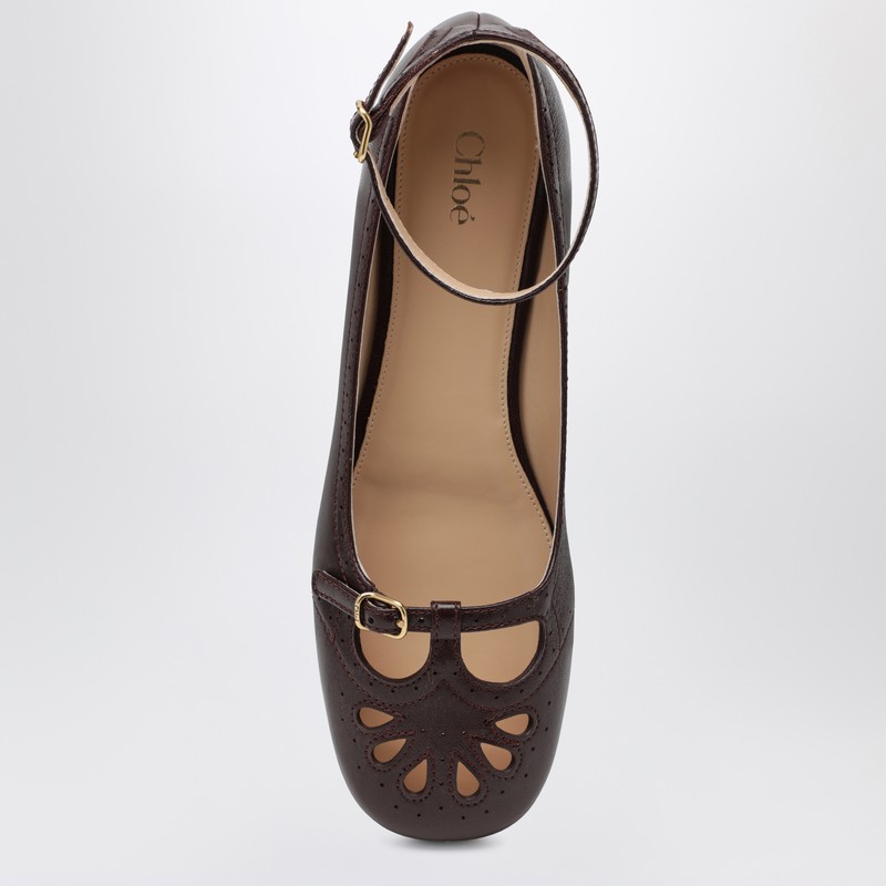 Chloé Burnt Purple Misty Ballerinas In Burgundy