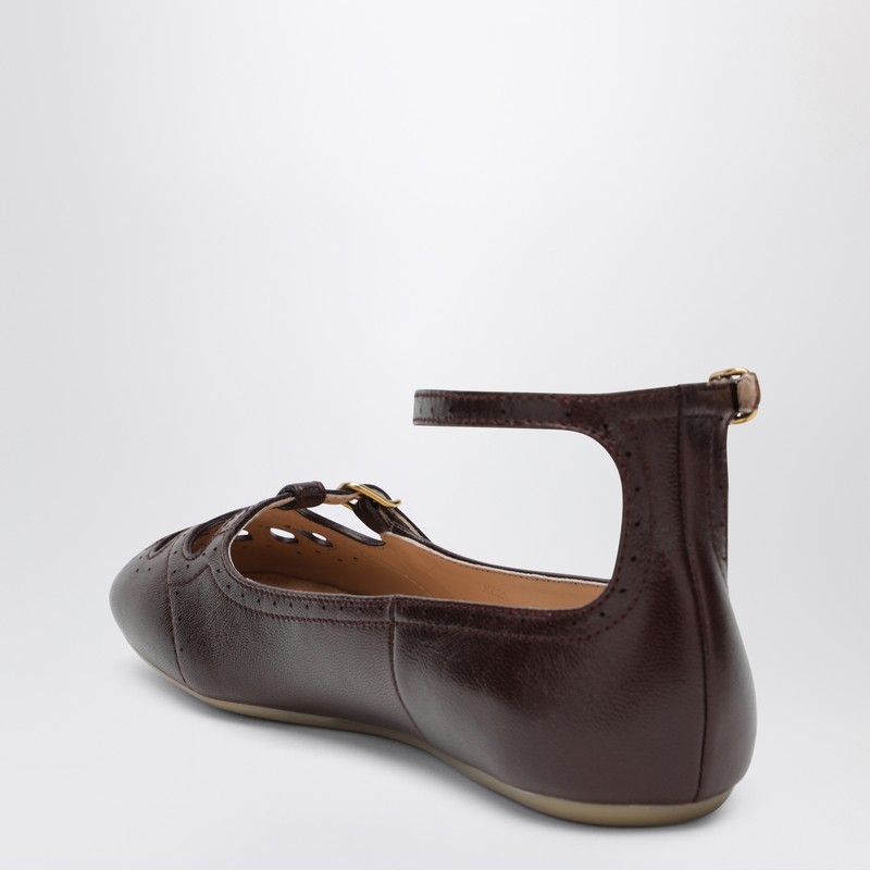 Chloé Burnt Purple Misty Ballerinas In Burgundy