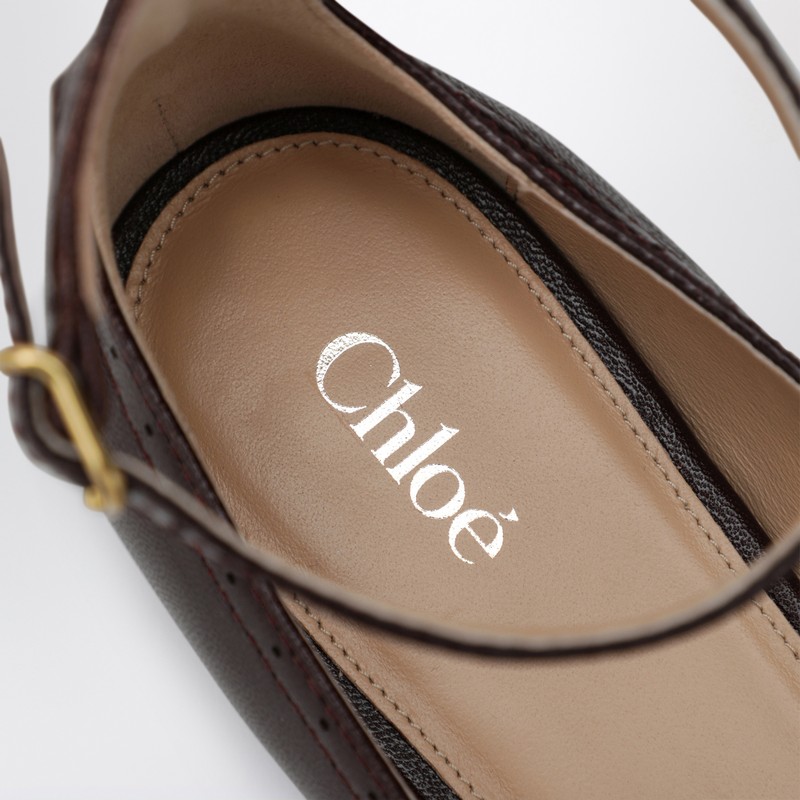 Chloé Burnt Purple Misty Ballerinas In Burgundy