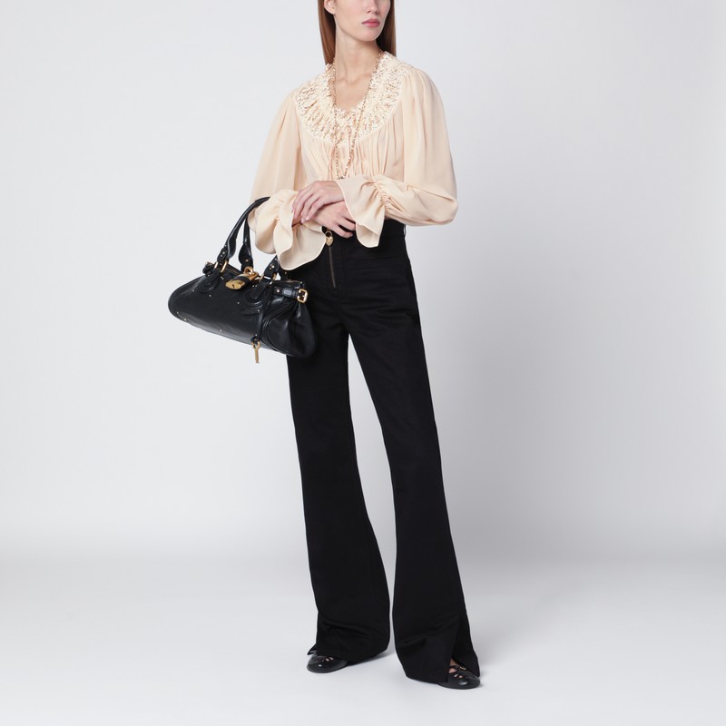Chloé Black Slim Jeans With Charm Zip In Black