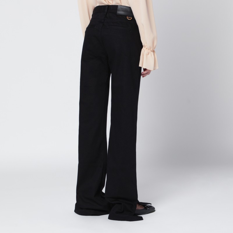 Chloé Black Slim Jeans With Charm Zip In Black