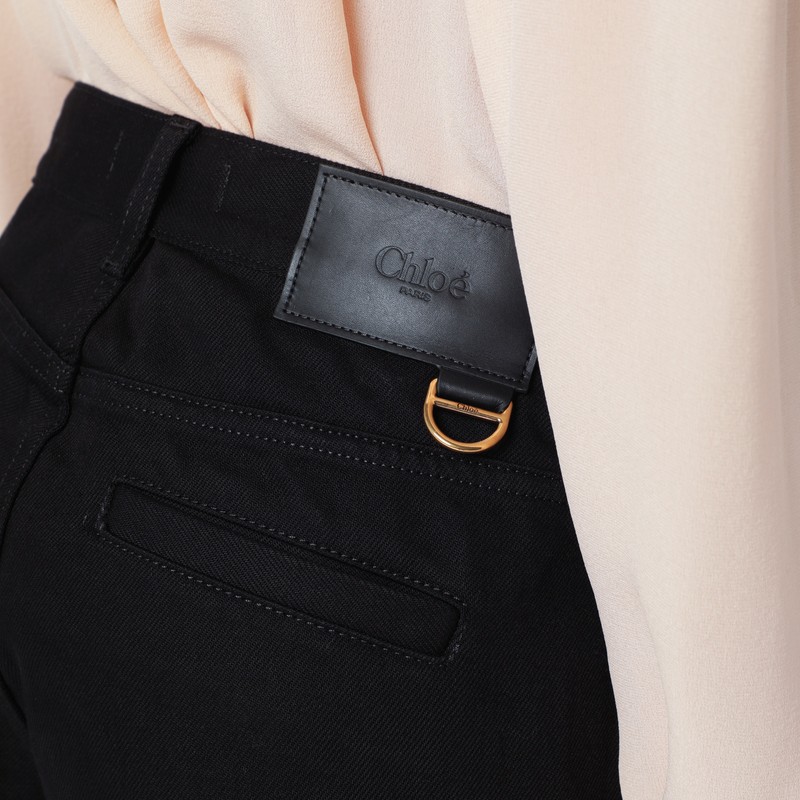 Chloé Black Slim Jeans With Charm Zip In Black