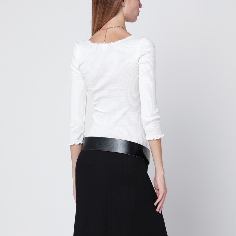 Chloé White Fitted Cotton Cardigan In White