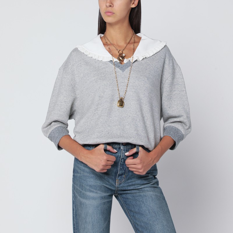 Gray marl fleece sweatshirt
