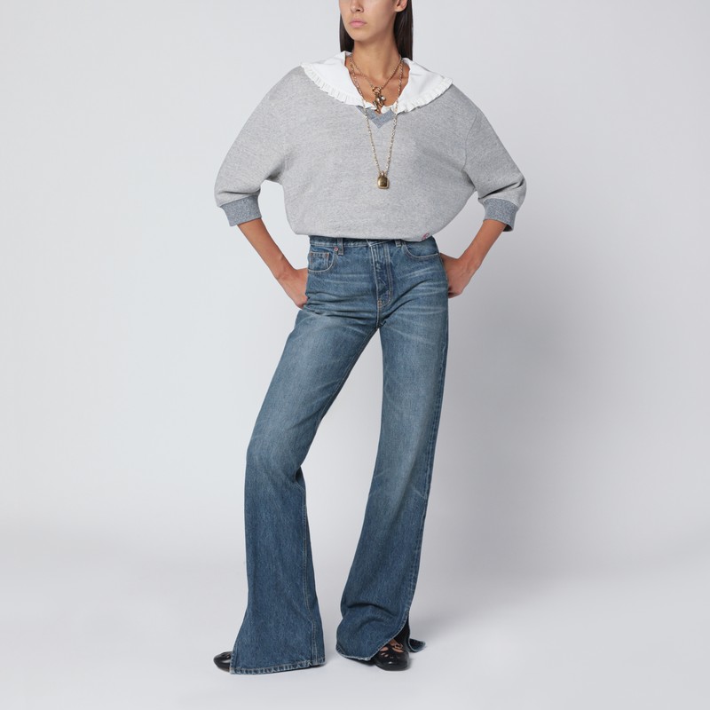 Chloé Gray Marl Fleece Sweatshirt In Gray