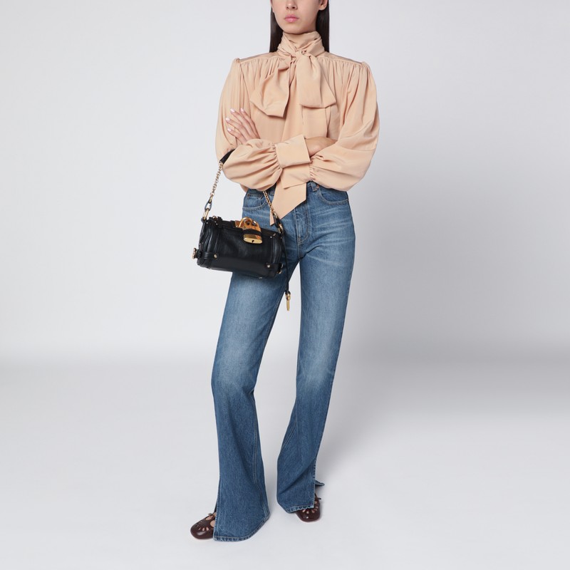 Chloé Black Leather Small Paddington Shoulder Bag