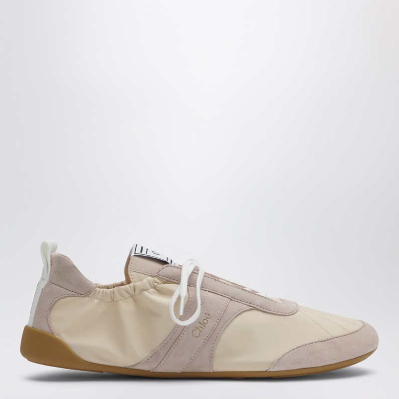 Chloé Kick Suede-trimmed Shell Sneakers In Sand