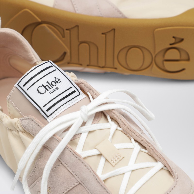 Chloé Kick Suede-trimmed Shell Sneakers In Sand