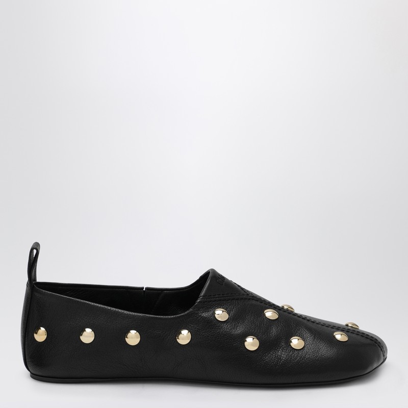 Black Rita ballerinas in studded leather