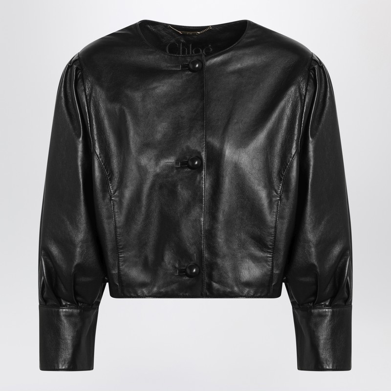 Chloé Short Black Leather Jacket