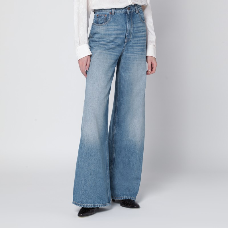 High-waisted wide-leg Dream blue jeans