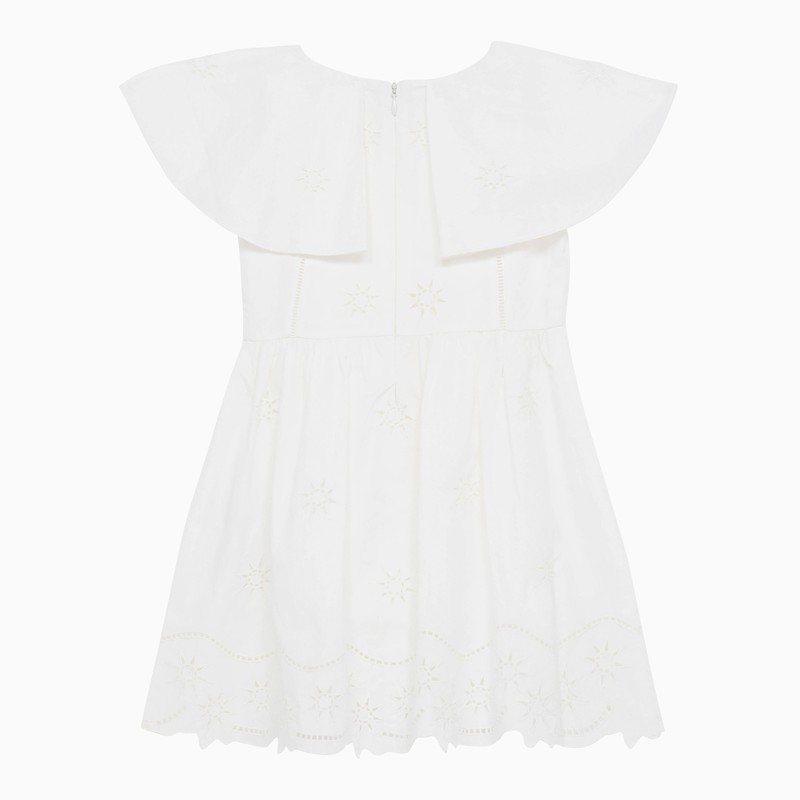 Chloé White Cotton Dress With Embroidery In White