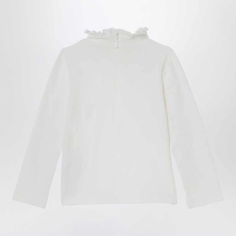 Chloé White Jersey With Ruffled Collar In White