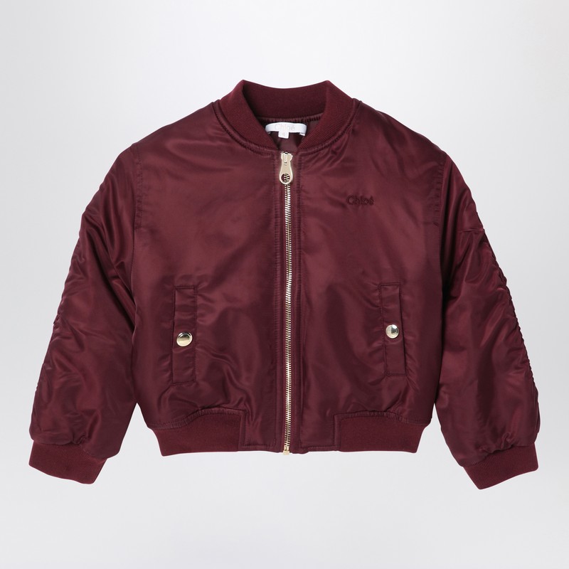 Nylon bordeaux bomber jacket