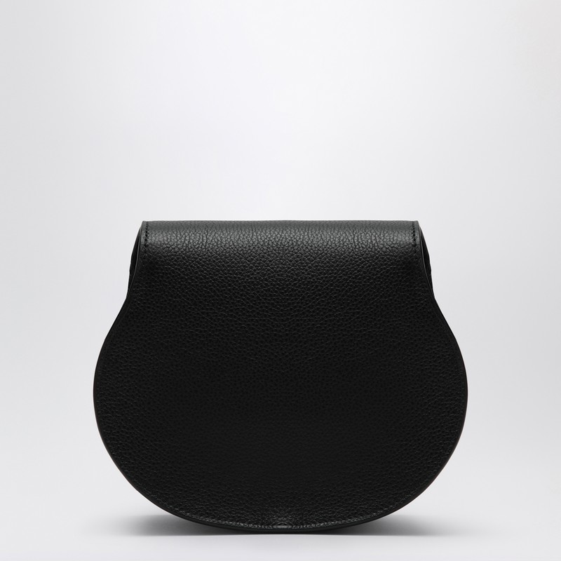 Chloé Marcie Small Leather Saddle Bag In Black