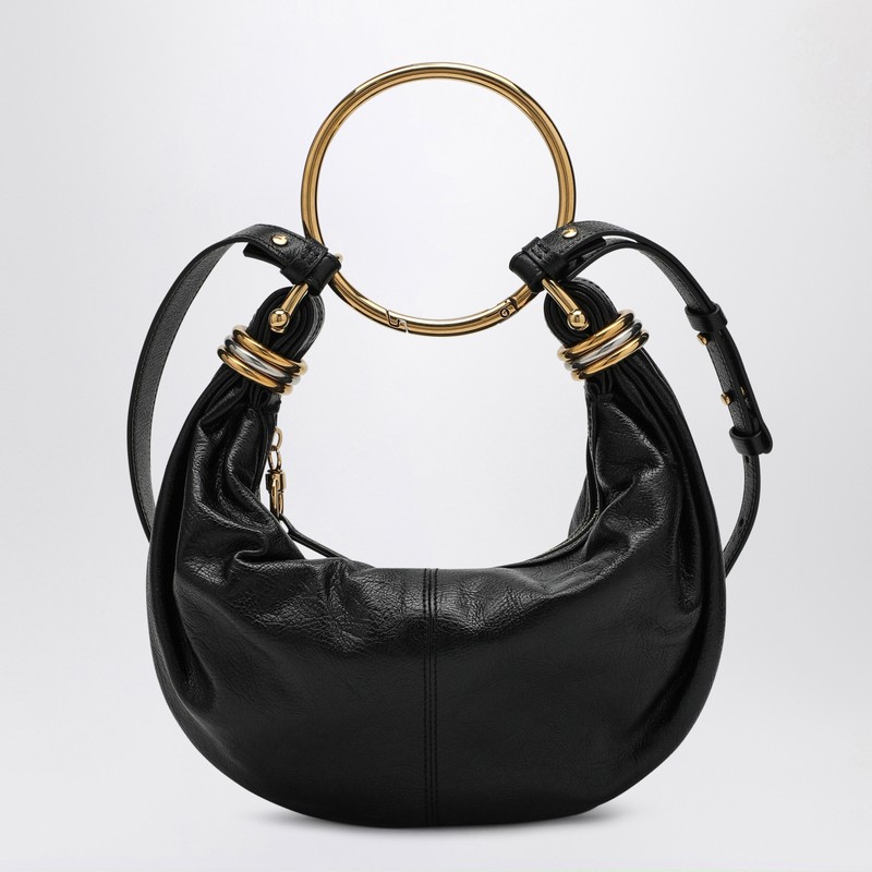 Chloé Bracelet Leather Top Handle Bag In Black