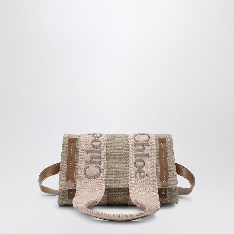 Woody beige/pink canvas waist bag
