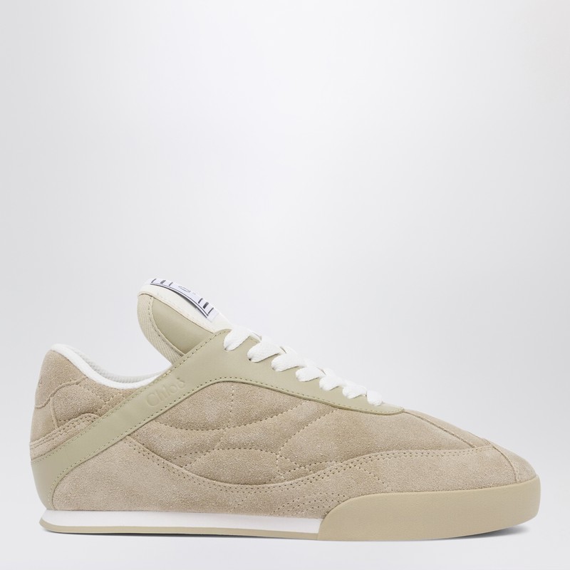 Chloé Kick Pale Khaki suede sneakers
