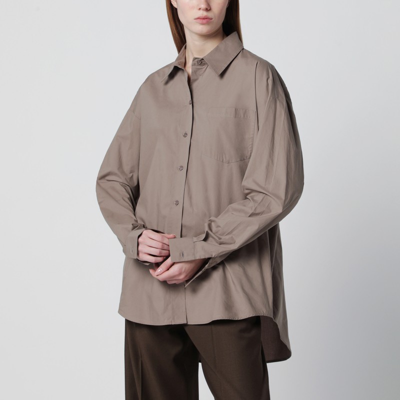 Taupe Ornella asymmetric shirt