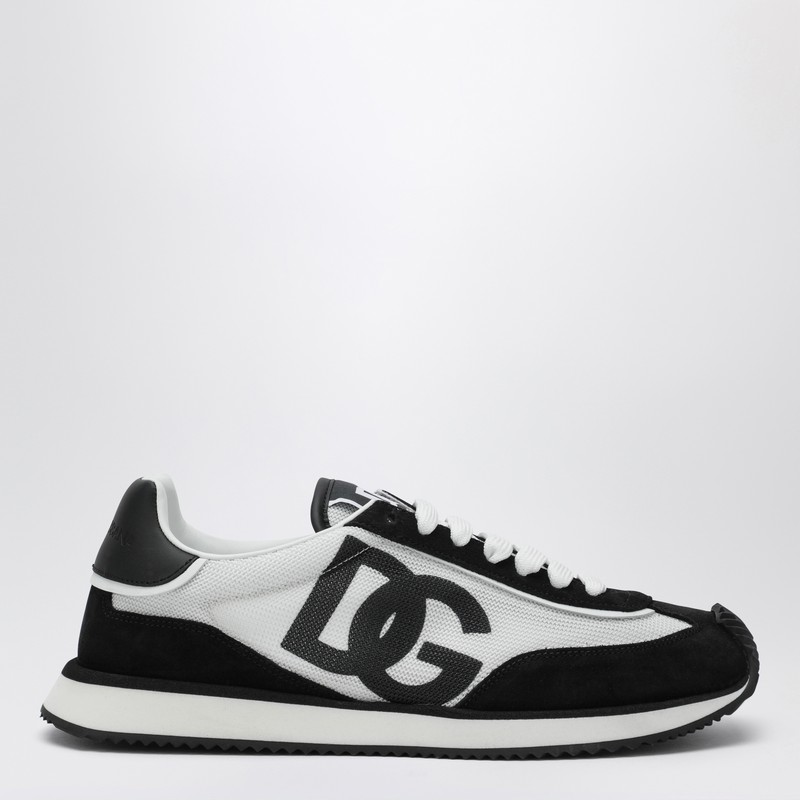 Dolce & Gabbana White And Black Dg Cushion Sneakers In Black