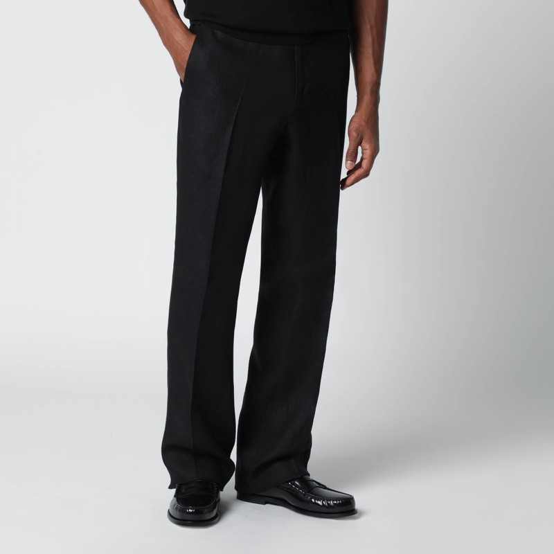 Black linen trousers