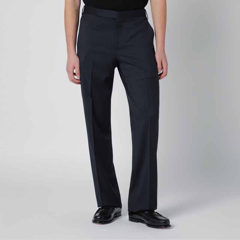 Blue wool trousers